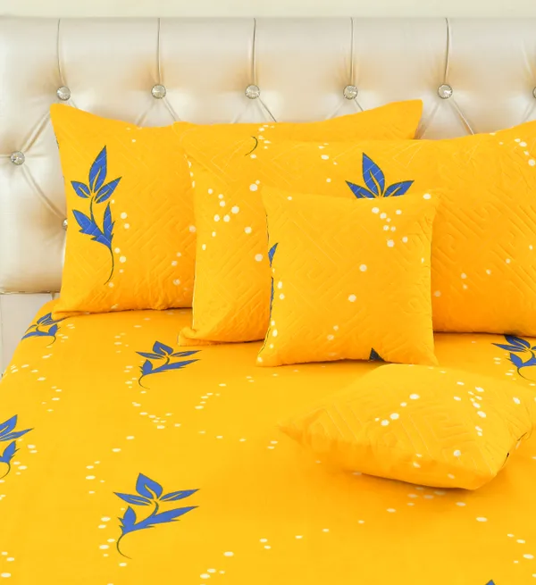 King_Flat_230_TC_Floral_Bedsheet__(Pack_of_1,_Yellow_(1_Bedsheet_+_2_Pillow_Covers_+_2_Cushion_Cover_with_filler)