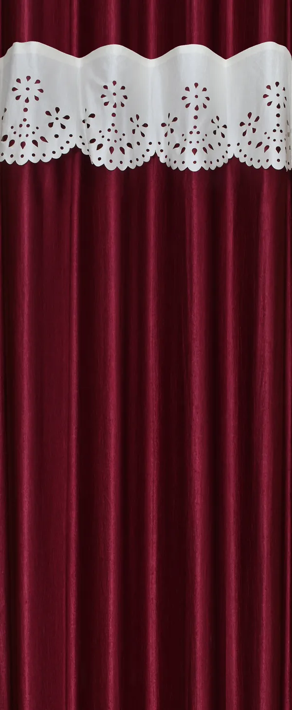 Maroon_Polyester_Eyelet_Solid_Plain_Frill_curtains_Pack_of_2