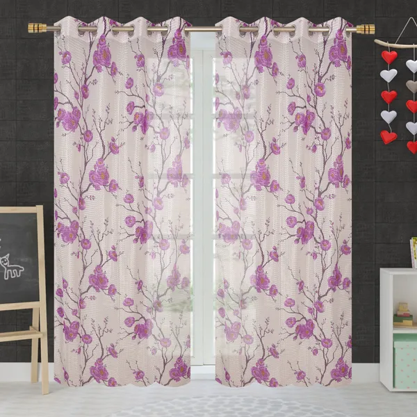 Purple_Net_Semi_Transparent_Floral_Curtains_(Floral_Design,_Pack_of_2