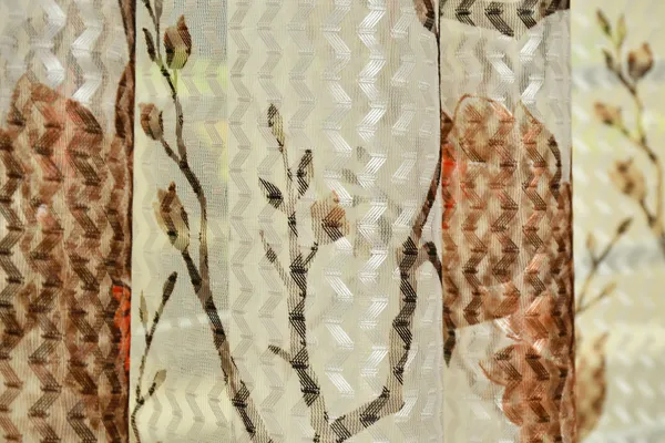 Brown_Net_Semi_Transparent_Floral_Curtains_(Floral_Design,_Pack_of_2