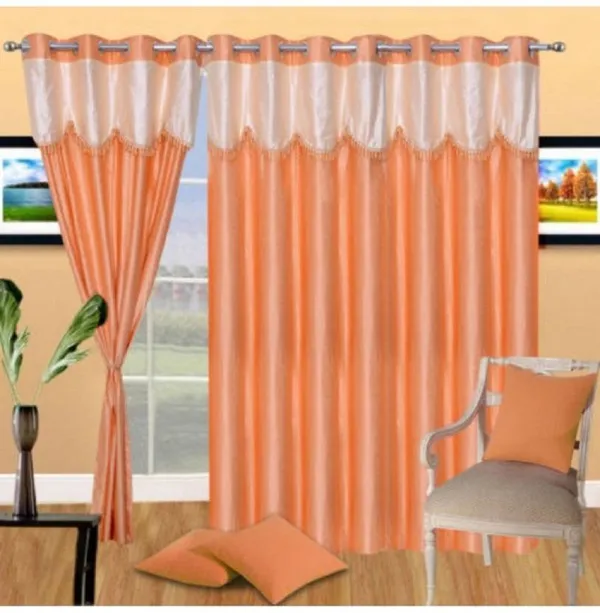 Orange_Polyester_Eyelet_Solid_Plain_Frill_curtains_Pack_of_2
