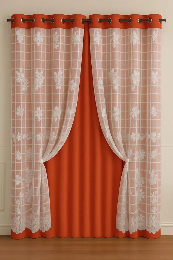 Orange_luxury_Double_layer_Curtains_(Self_Design,_Pack_of_2)