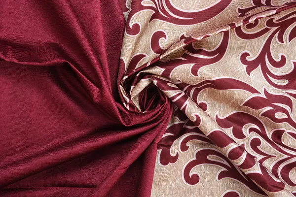 Maroon_Polyester_Printed_Patch_Work_Design_Curtains_Pack_Of_2