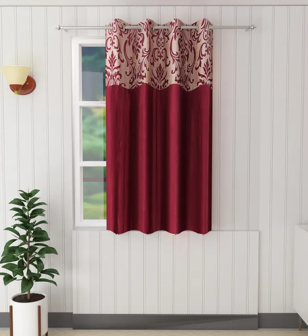 Maroon_Polyester_Printed_Patch_Work_Design_Curtains_Pack_Of_2