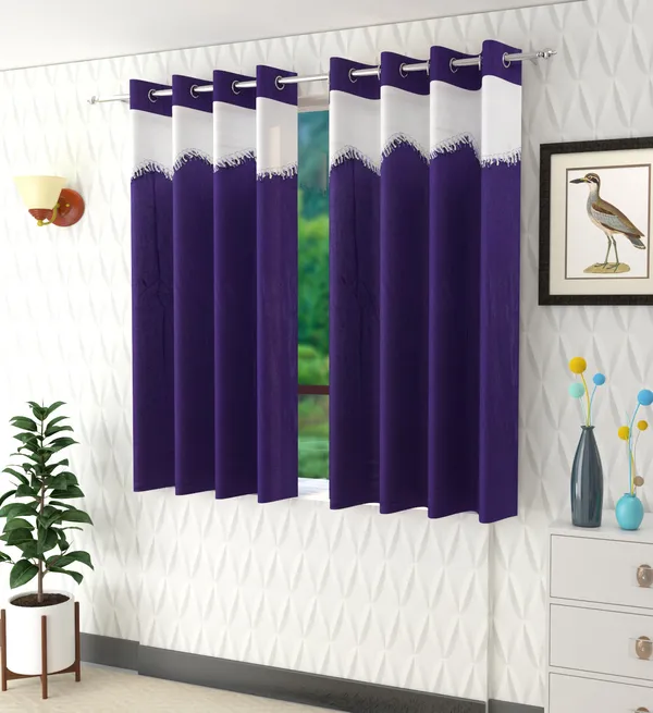 Purple_Polyester_Eyelet_Solid_Plain_Frill_curtains_Pack_of_2