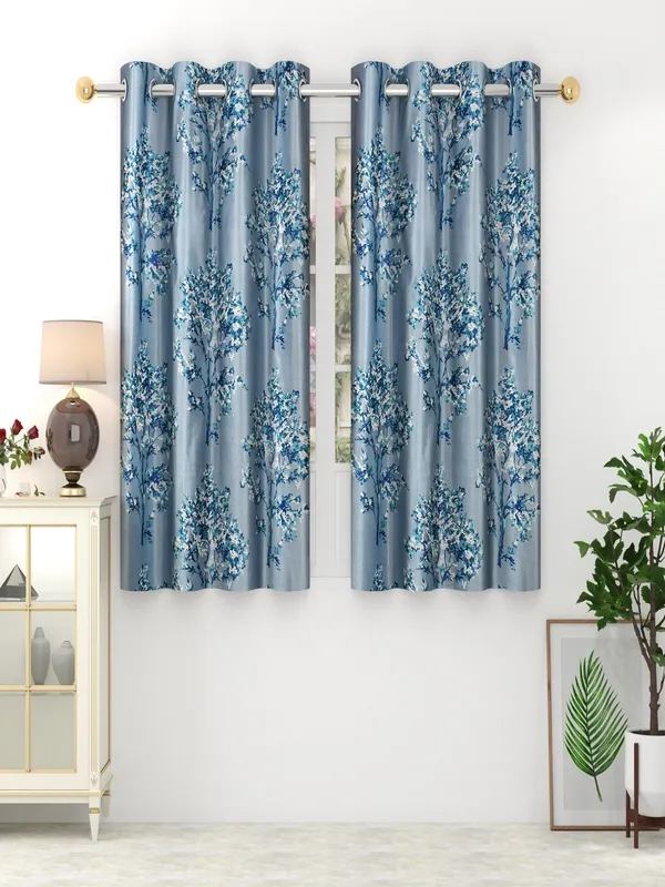 Blue_Polyester_Eyelet__Designer_Print_curtains_Pack_of_2