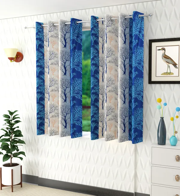 Blue_Polyester_Eyelet__Designer_Print_curtains_Pack_of_2