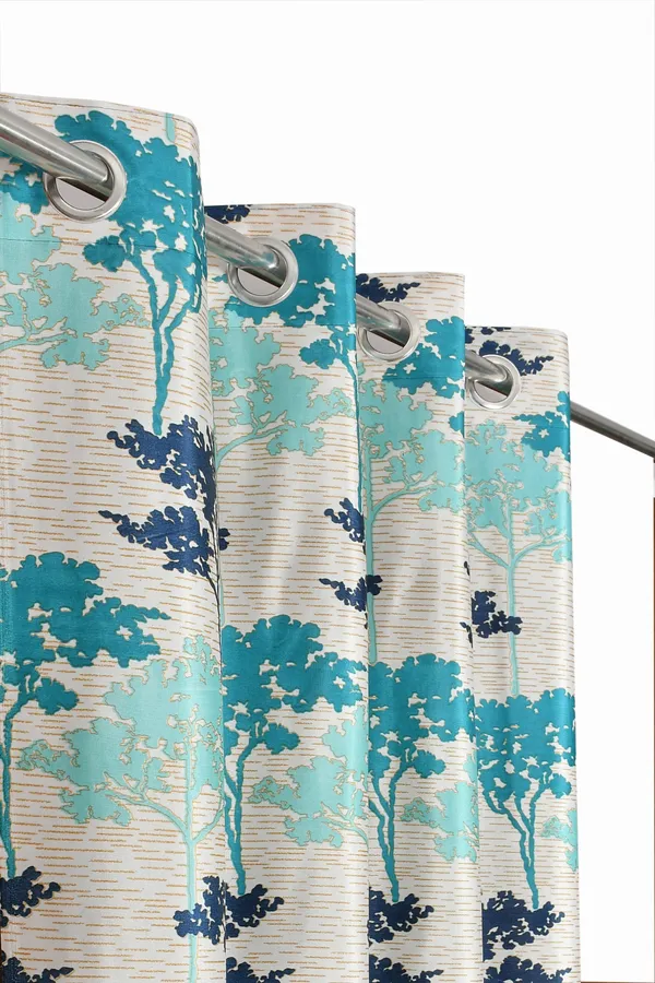 Aqua_Polyester_Eyelet__Designer_Print_curtains_Pack_of_2