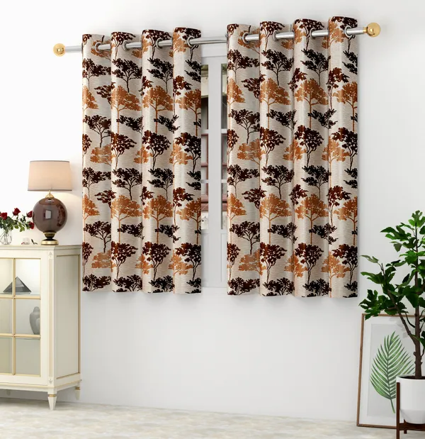 Brown_Polyester_Eyelet__Designer_Print_curtains_Pack_of_2