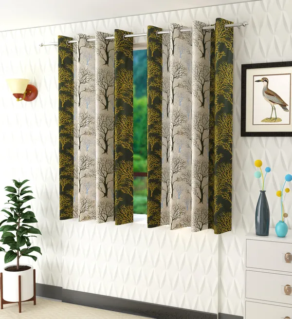 Green_Polyester_Eyelet__Designer_Print_curtains_Pack_of_2