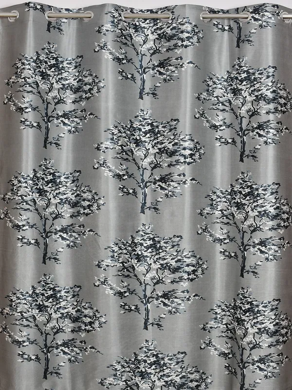Grey_Polyester_Eyelet__Designer_Print_curtains_Pack_of_2
