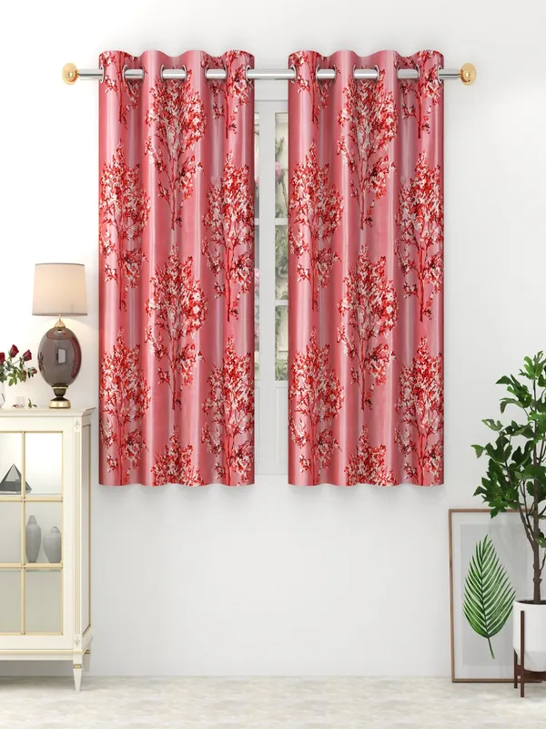 Maroon_Polyester_Eyelet__Designer_Print_curtains_Pack_of_2