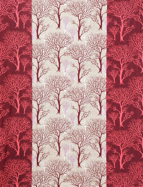 Maroon_Polyester_Eyelet__Designer_Print_curtains_Pack_of_2