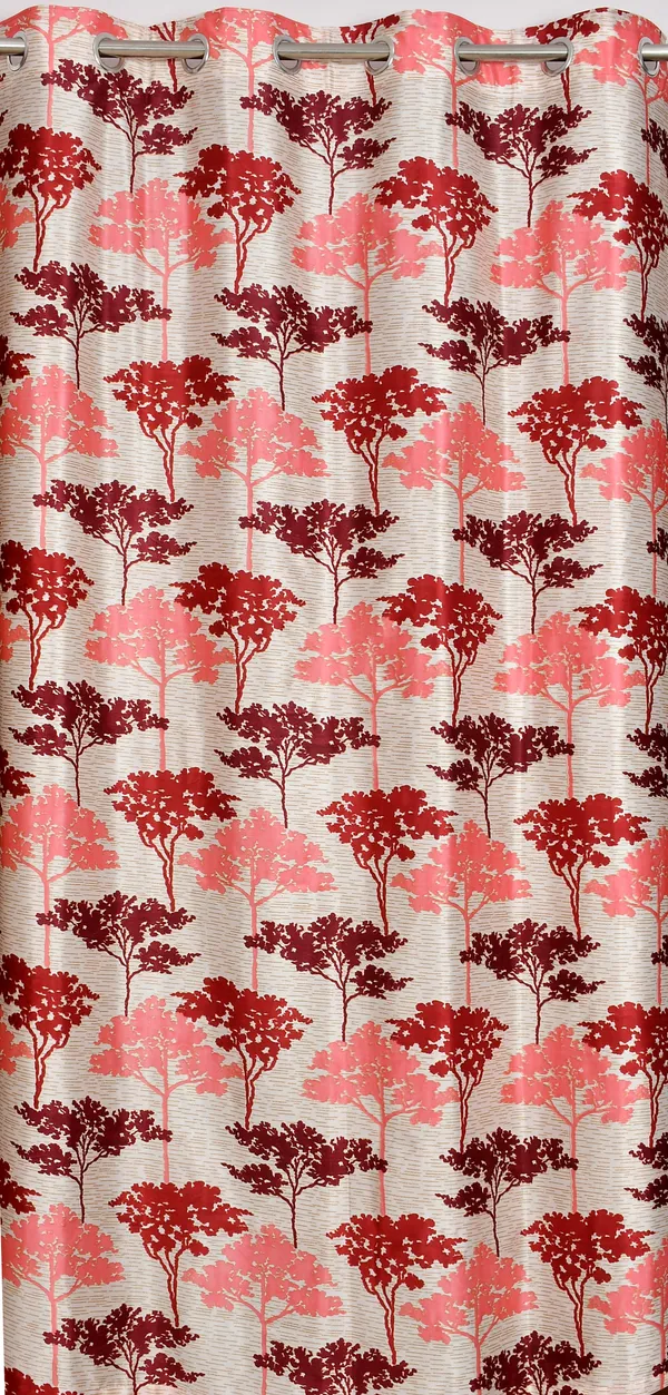 Maroon_Polyester_Eyelet__Designer_Print_curtains_Pack_of_2