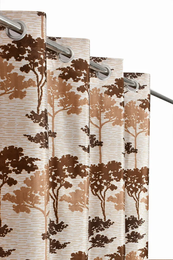 Brown_Polyester_Eyelet__Designer_Print_curtains_Pack_of_2