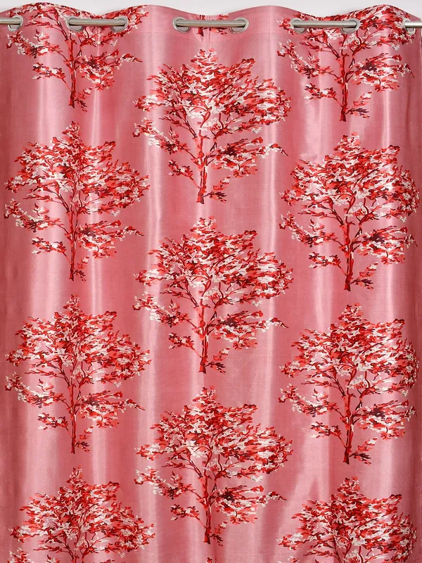 Maroon_Polyester_Eyelet__Designer_Print_curtains_Pack_of_2