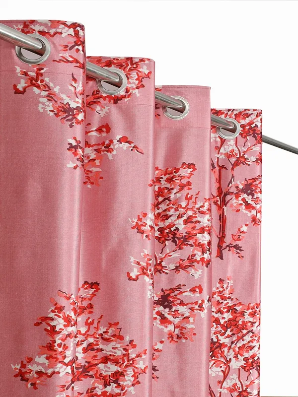 Maroon_Polyester_Eyelet__Designer_Print_curtains_Pack_of_2