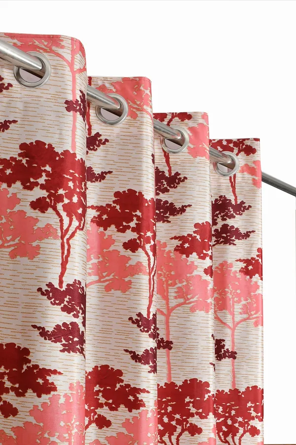 Maroon_Polyester_Eyelet__Designer_Print_curtains_Pack_of_2