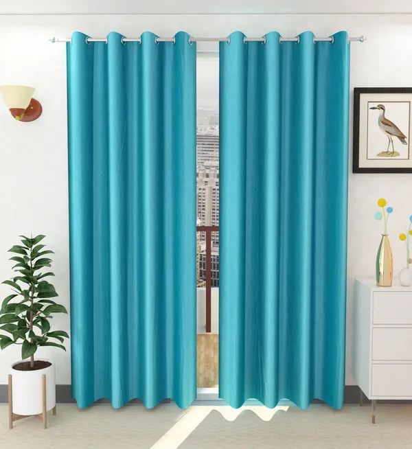 Aqua__Polyester_Eyelet_Solid_Plain_curtains_Pack_of_2