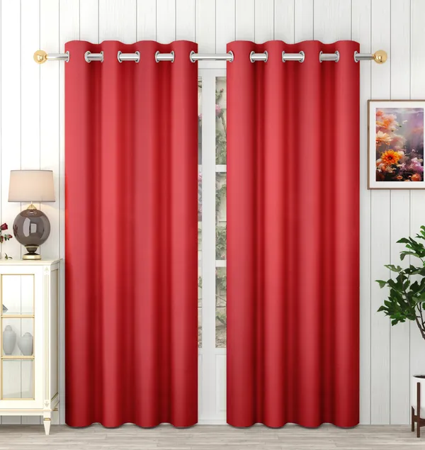 Red_Polyester_Eyelet__Solid_Blackout_curtains_Pack_of_2