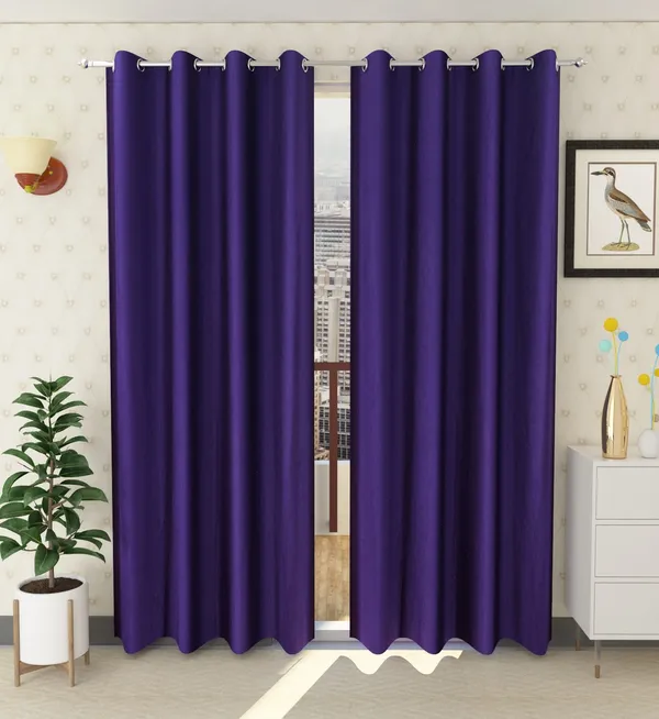 Purple_Polyester_Eyelet_Solid_Plain_curtains_Pack_of_2