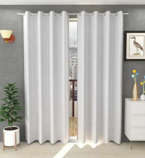 White_Polyester_Eyelet_Solid_Plain_curtains_Pack_of_2