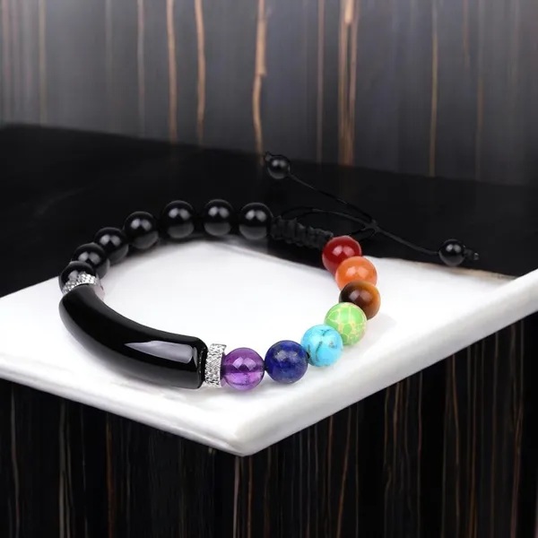 Harmonize_Your_Energy_With_Style_And_Protection_7_Chakra_Black_Obsidian_Strand_Bracelet