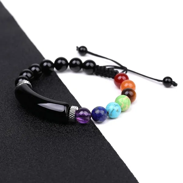 Harmonize_Your_Energy_With_Style_And_Protection_7_Chakra_Black_Obsidian_Strand_Bracelet
