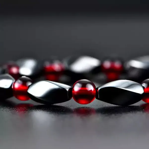 Ground_Your_Energy,_Ignite_Your_Passion_Hematite_Red_Garnet_Bracelet