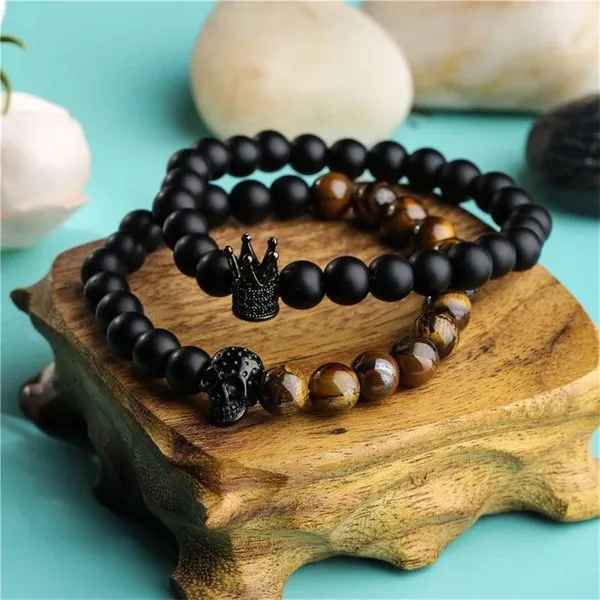 Tiger_Eye_&_Matt_Agate_Stone_Cz_Crown_Skull_Bracelet