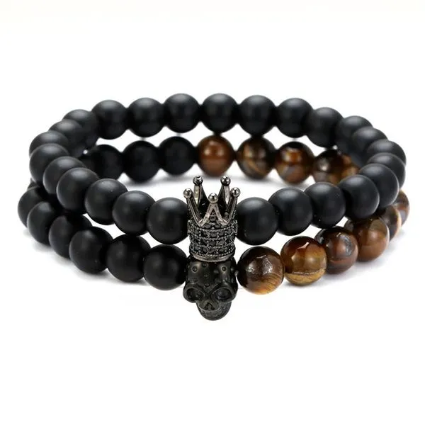Tiger_Eye_&_Matt_Agate_Stone_Cz_Crown_Skull_Bracelet
