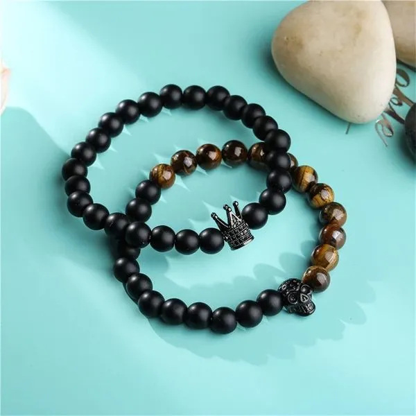 Tiger_Eye_&_Matt_Agate_Stone_Cz_Crown_Skull_Bracelet
