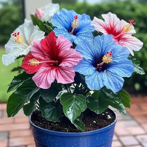 Multi_Colour_Hibiscus_Gudhal_Flowers_Healthy_Plant