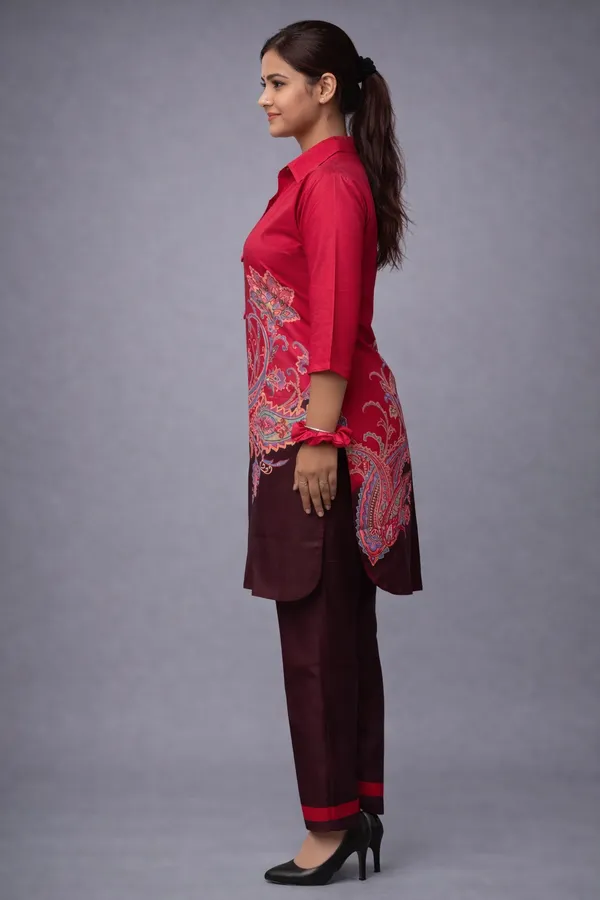 Ruby_Wine_Elegance_Rayon_Co-Ord_Set_with_Free_Matching_Scrunchies