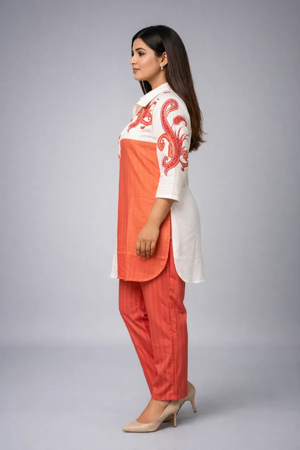 Coral_Paisley_Rayon_Co-Ord_Set_with_Free_Matching_Scrunchies