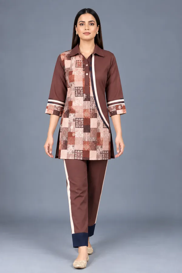 Mocha_Mosaic_Reyon_Co-Ord_Set_with_Matching_Free_Scrunches