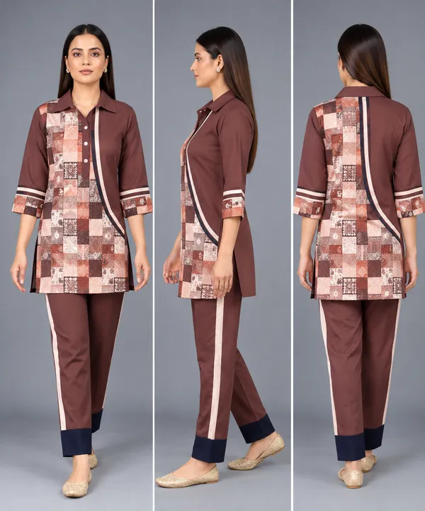 Mocha_Mosaic_Reyon_Co-Ord_Set_with_Matching_Free_Scrunches