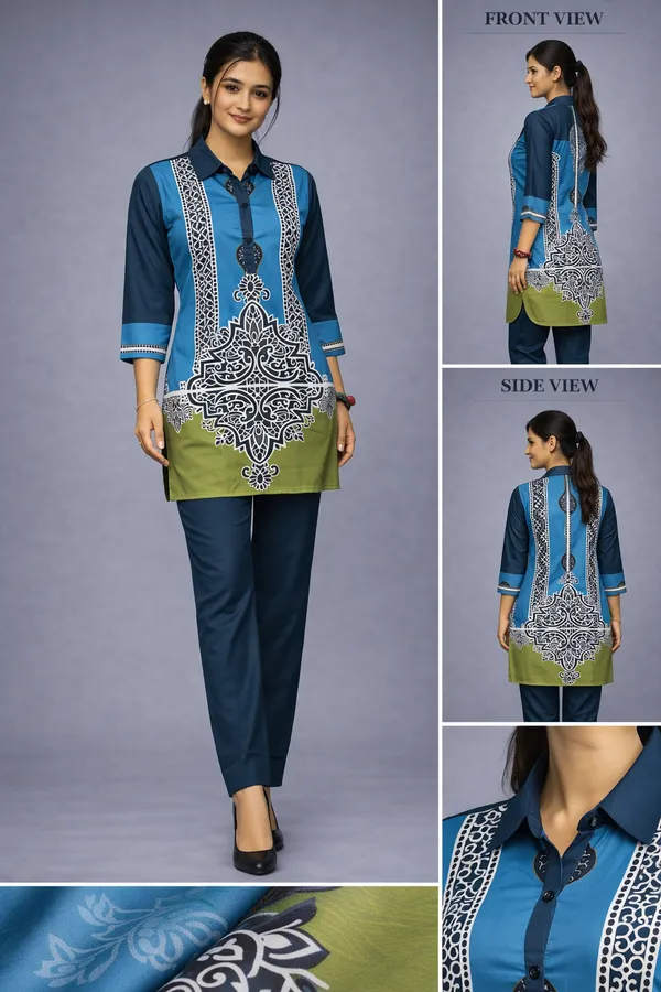 Azure_Navy_Classic_Rayon_Co-Ord_Set_with_Free_Matching_Scrunchies