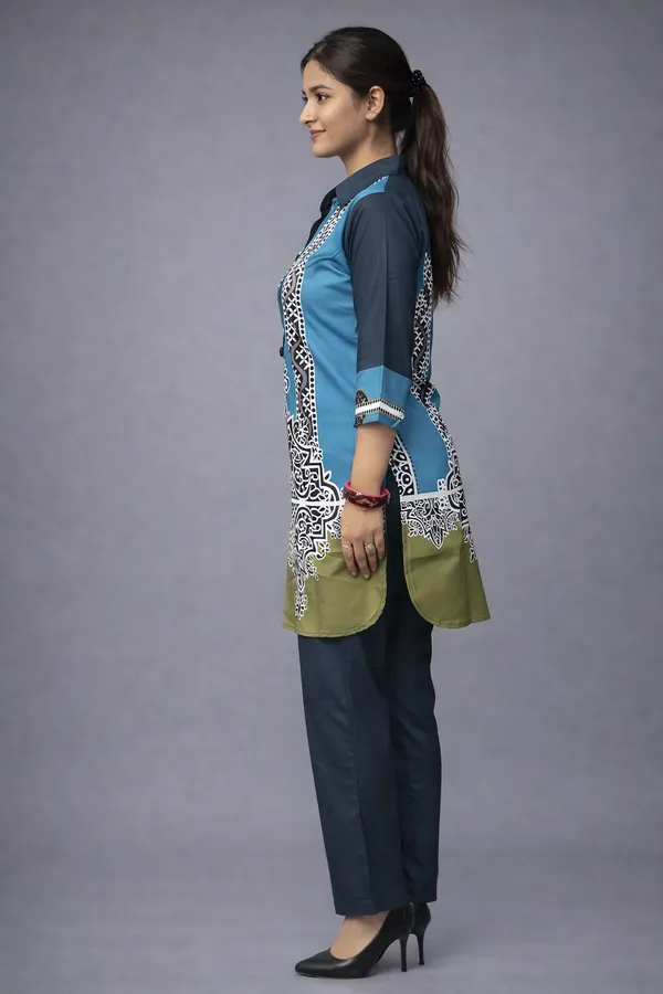 Azure_Navy_Classic_Rayon_Co-Ord_Set_with_Free_Matching_Scrunchies