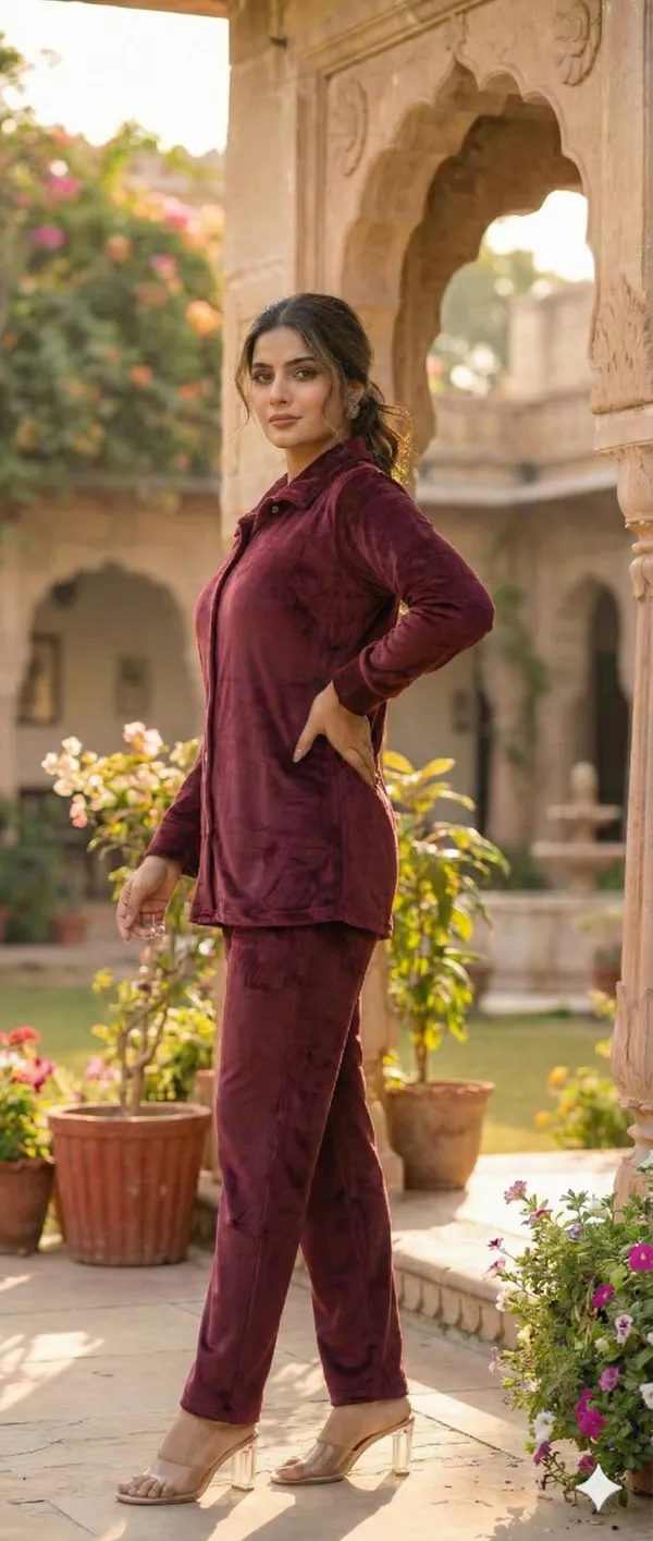Spiced_Merlot(MAROON)_VELVET_CO-ORD_SET