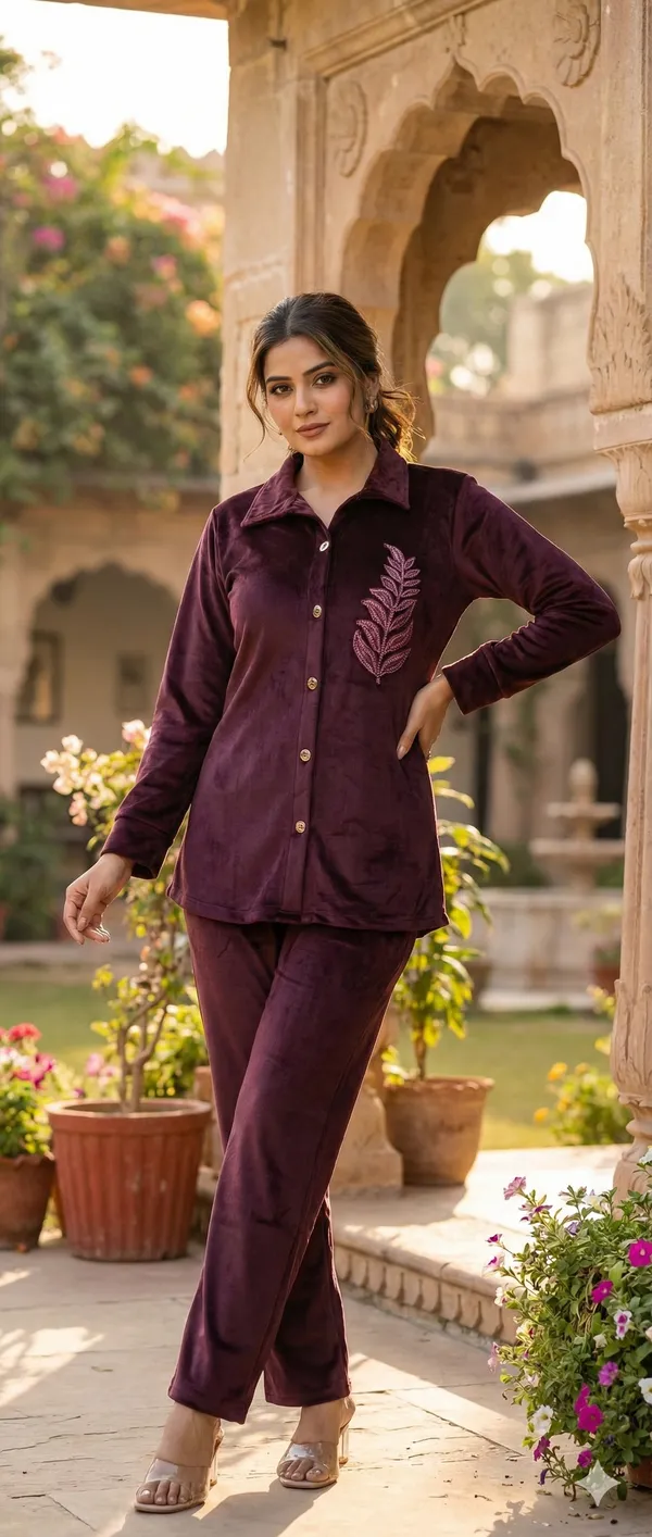 Deep_Merlot(WINE)_Valvet_HANDWORK_COORD_SET