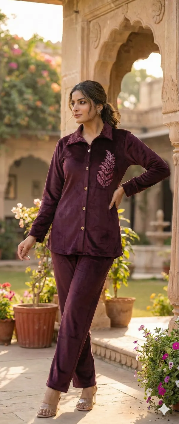Deep_Merlot(WINE)_Valvet_HANDWORK_COORD_SET