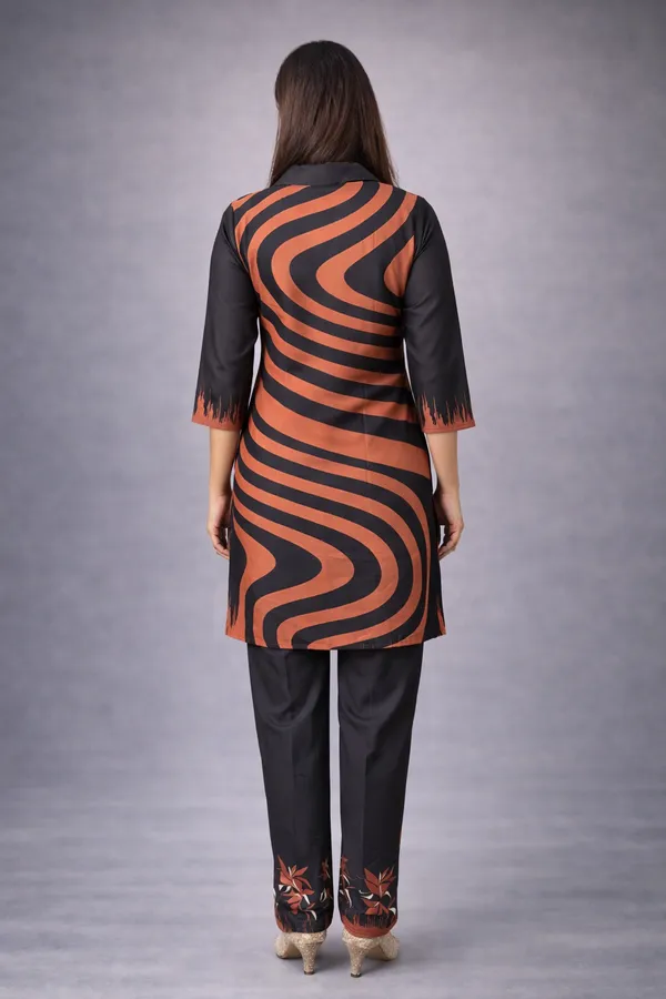 Burnt_Sienna_Rayon_Co-Ord_Set_with_Free_Scrunchies