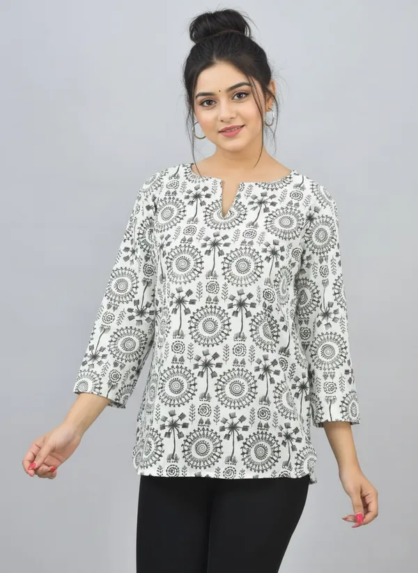 Black_Cotton_Premium_Short_Kurti_For_Women_&_Girls