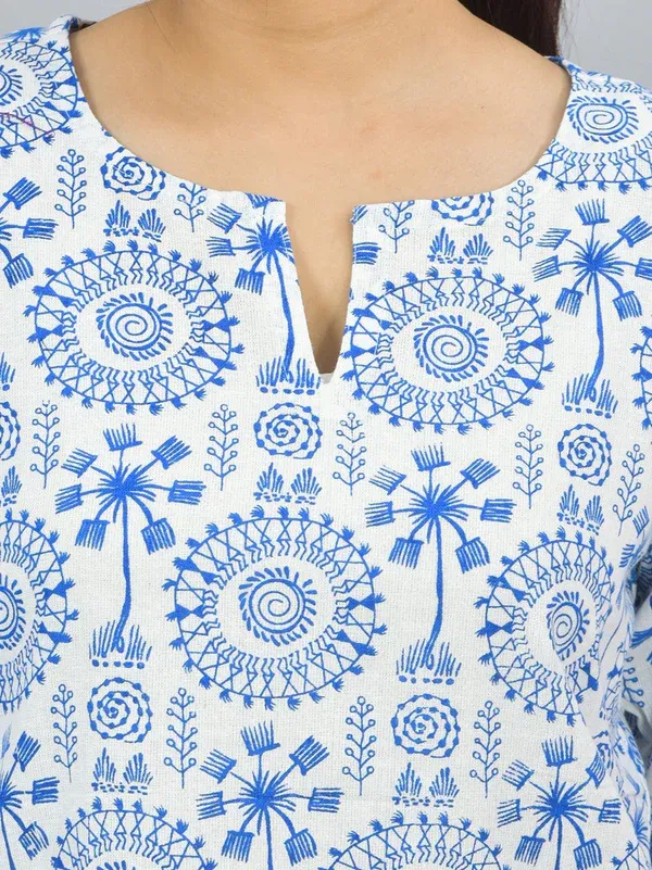 Blue_Cotton_Premium_Short_Kurti_For_Women_&_Girls