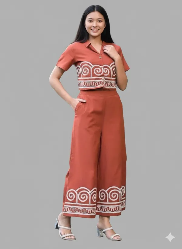 Brick_Red_Cotton_Co-Ord_Set__For_Women