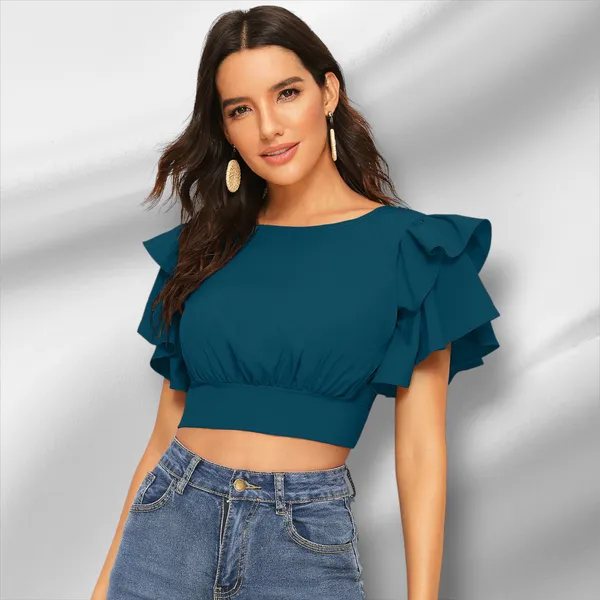Morpich_Knit_Fabric_Premium_Short_Sleeves_Crop_Top_For_Women_&_Girls