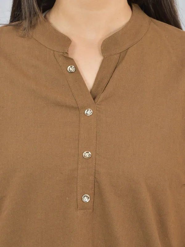 Brown_Cotton_Co-Ord_Set__For_Women