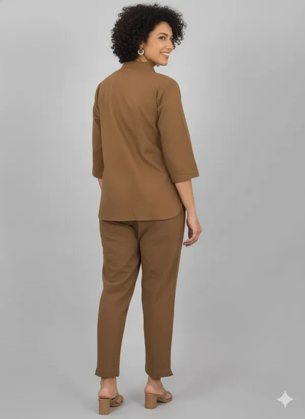 Brown_Cotton_Co-Ord_Set__For_Women