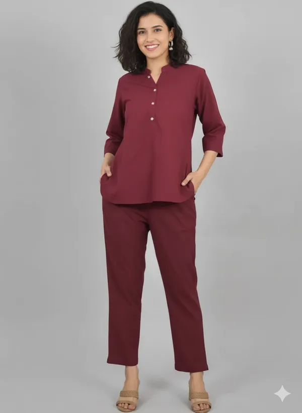 Maroon_Cotton_Co-Ord_Set__For_Women